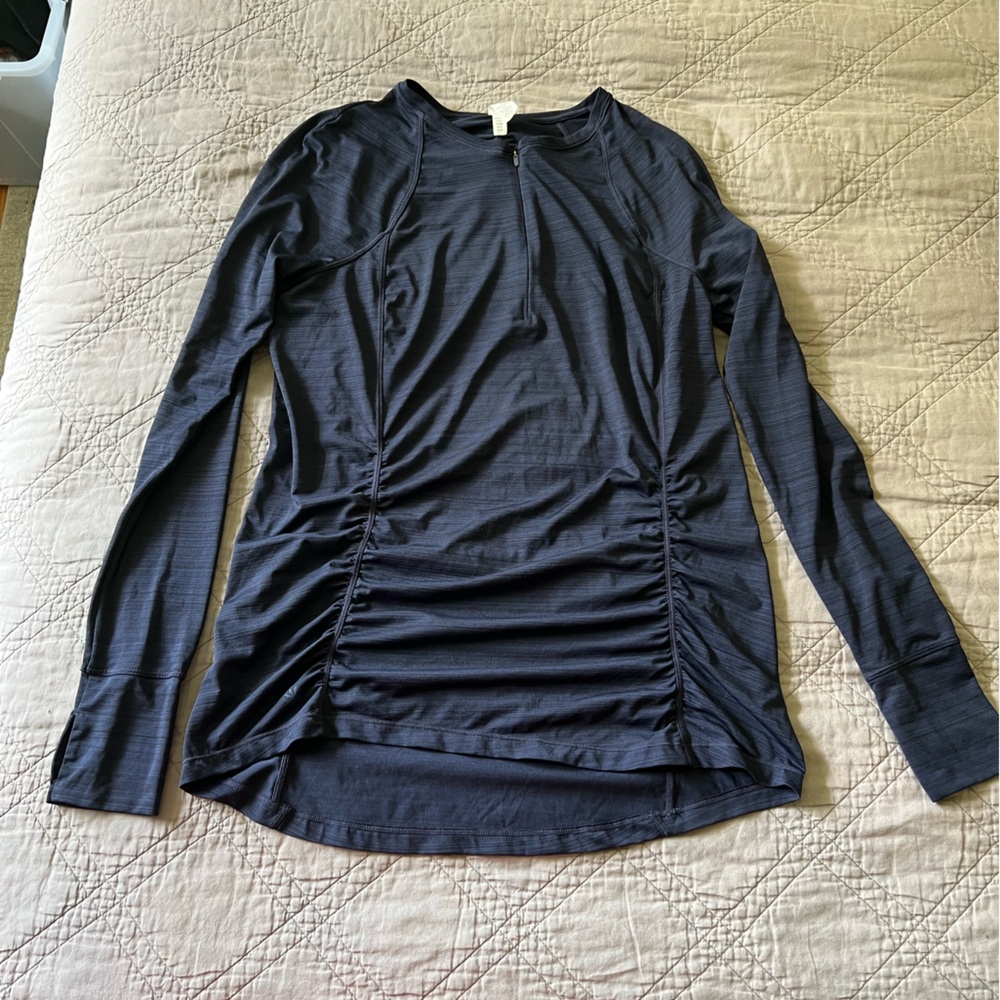 Athleta Navy Long Sleeve Swim Coverup